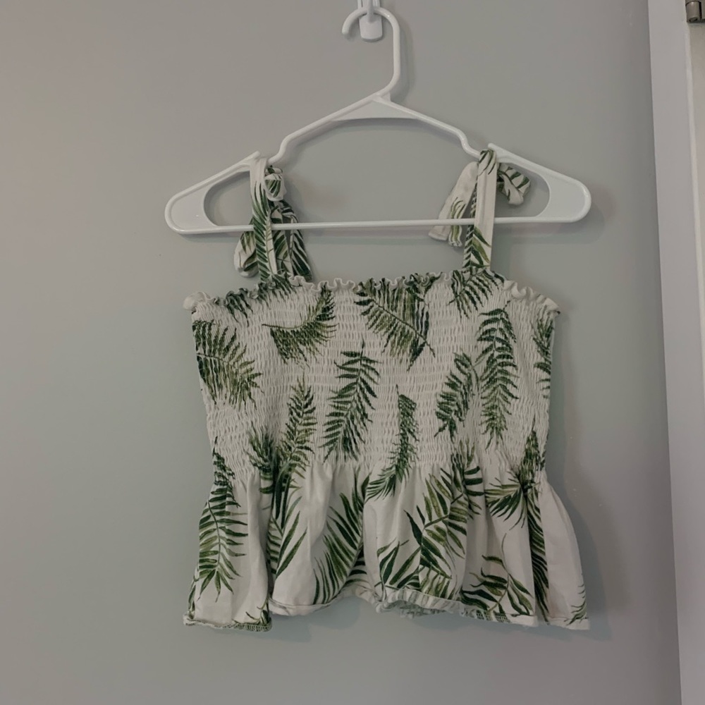 H&M Green Tropical Top